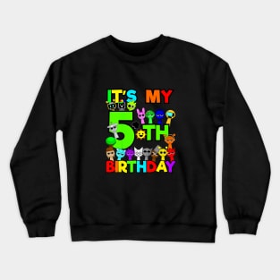 Kids Birthday Sprunki party decorations 5 year old Crewneck Sweatshirt